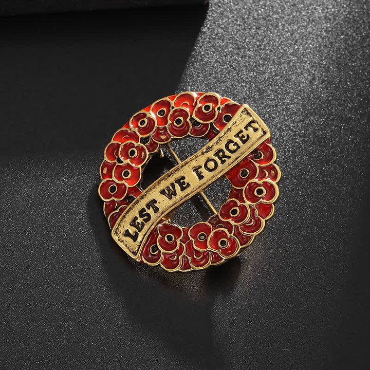 Couronne de coquelicots avec broche « Lest We Forget »