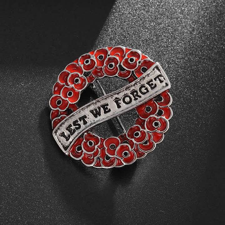 Couronne de coquelicots avec broche « Lest We Forget »