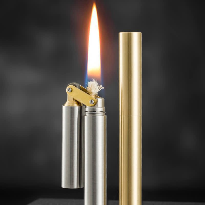 Briquet à huile rechargeable pliable cylindrique Nunchaku
