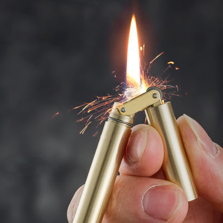 Briquet à huile rechargeable pliable cylindrique Nunchaku