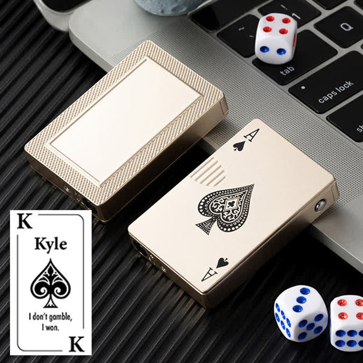 Cartes de poker personnalisées Briquet au butane rechargeable au dos personnalisé