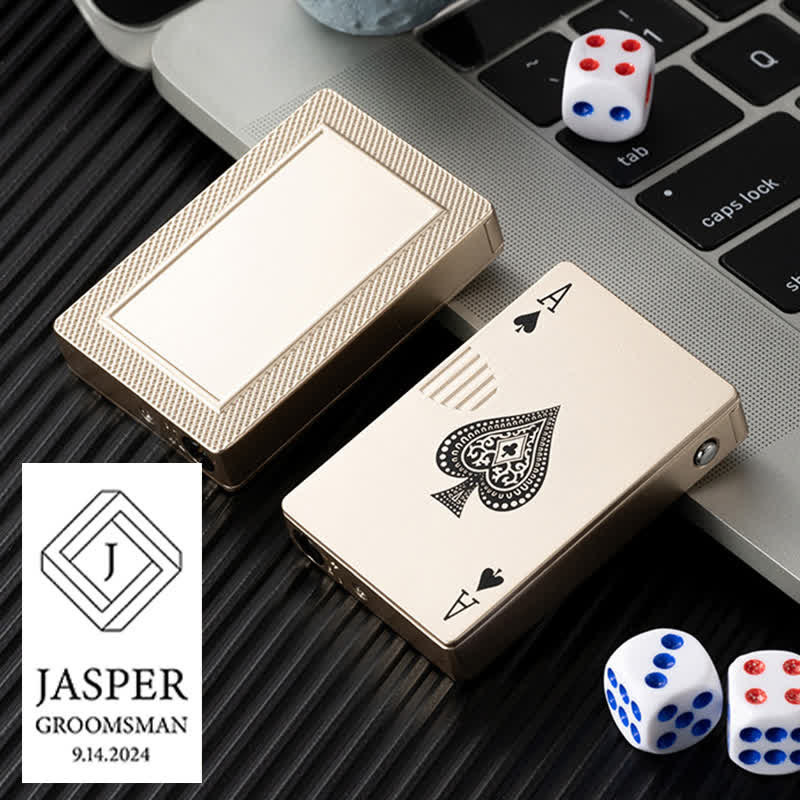 Cartes de poker personnalisées Briquet au butane rechargeable au dos personnalisé