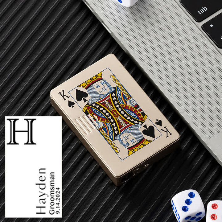 Cartes de poker personnalisées Briquet au butane rechargeable au dos personnalisé