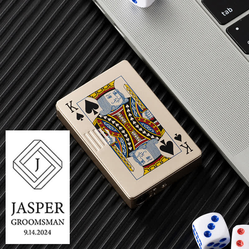 Cartes de poker personnalisées Briquet au butane rechargeable au dos personnalisé