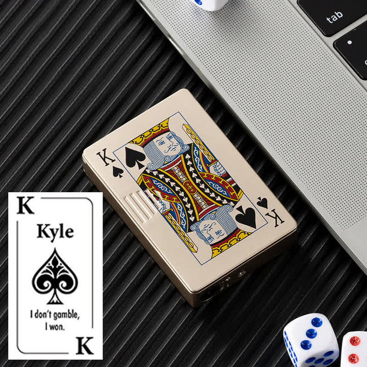 Cartes de poker personnalisées Briquet au butane rechargeable au dos personnalisé