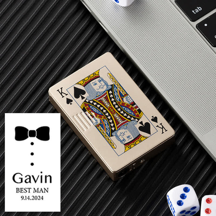 Cartes de poker personnalisées Briquet au butane rechargeable au dos personnalisé
