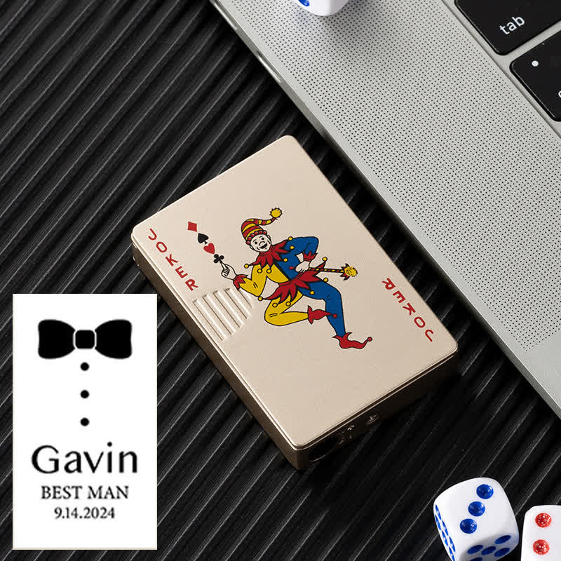 Cartes de poker personnalisées Briquet au butane rechargeable au dos personnalisé