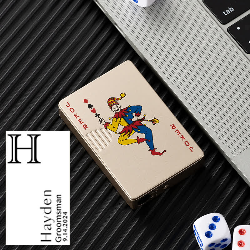 Cartes de poker personnalisées Briquet au butane rechargeable au dos personnalisé