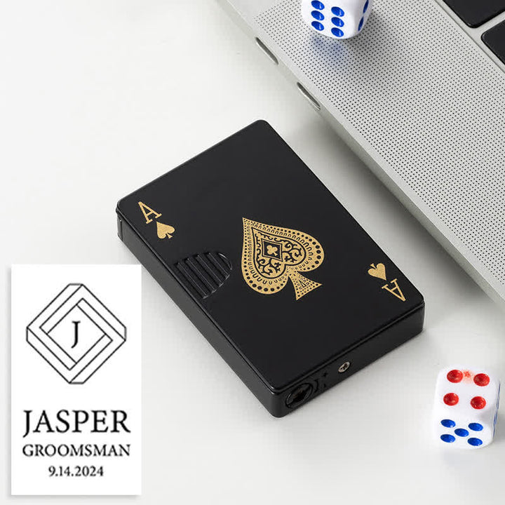 Cartes de poker personnalisées Briquet au butane rechargeable au dos personnalisé