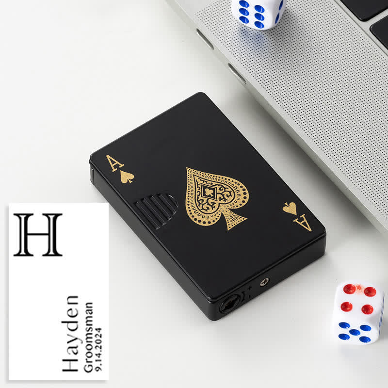 Cartes de poker personnalisées Briquet au butane rechargeable au dos personnalisé