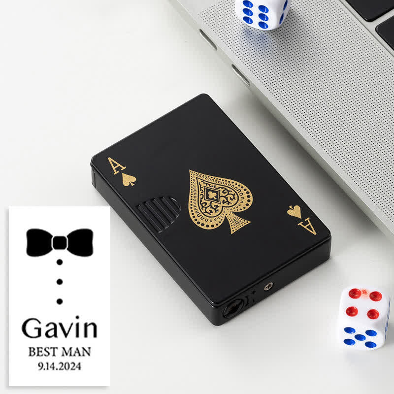 Cartes de poker personnalisées Briquet au butane rechargeable au dos personnalisé