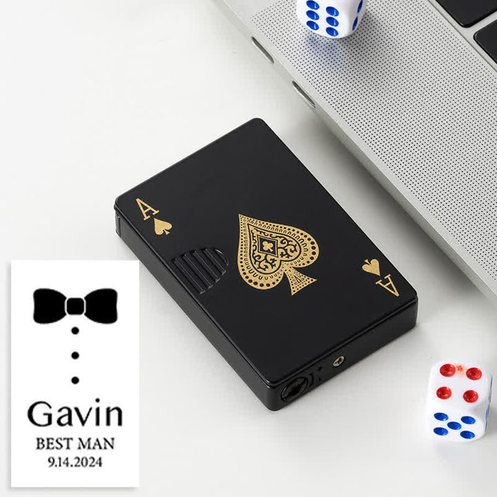 Cartes de poker personnalisées Briquet au butane rechargeable au dos personnalisé