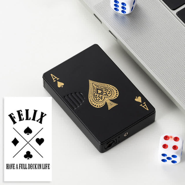 Cartes de poker personnalisées Briquet au butane rechargeable au dos personnalisé