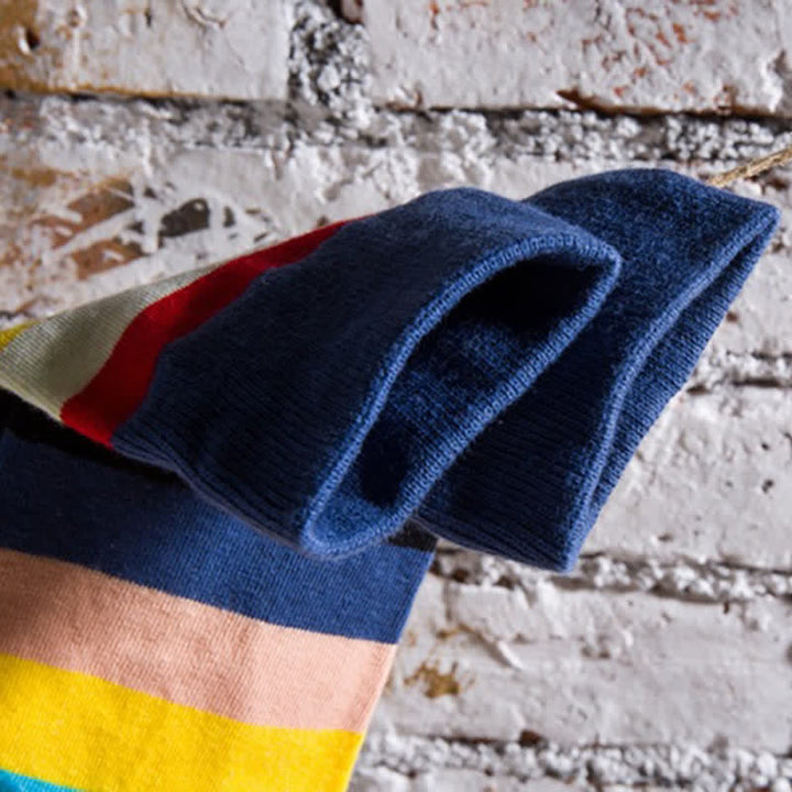 Chaussettes en coton à rayures arc-en-ciel colorées pour hommes