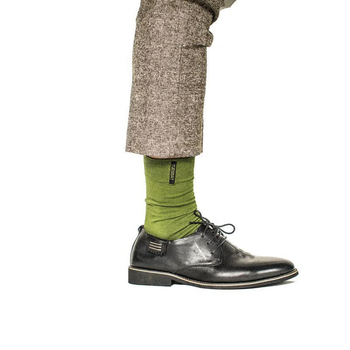 Chaussettes en coton de couleur unie pour hommes, style gentleman britannique