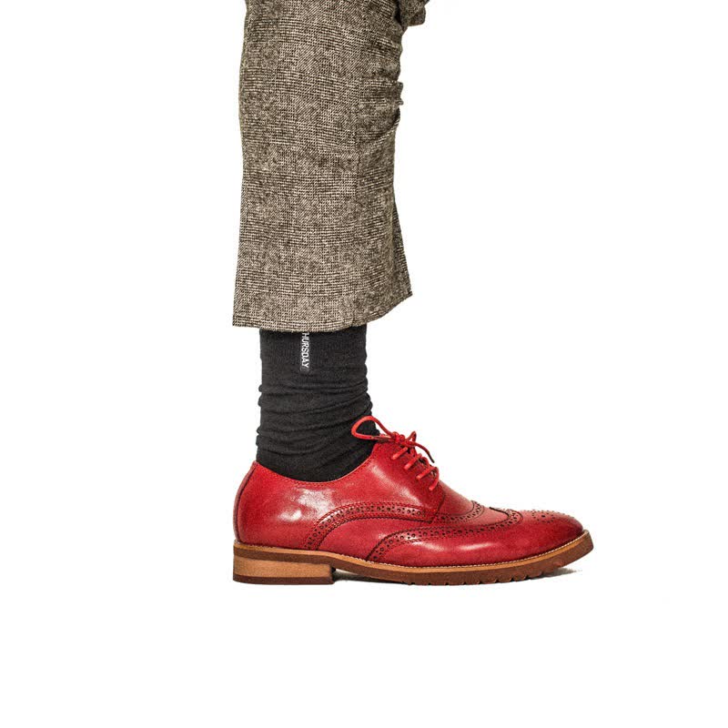 Chaussettes en coton de couleur unie pour hommes, style gentleman britannique