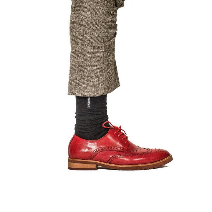 Chaussettes en coton de couleur unie pour hommes, style gentleman britannique