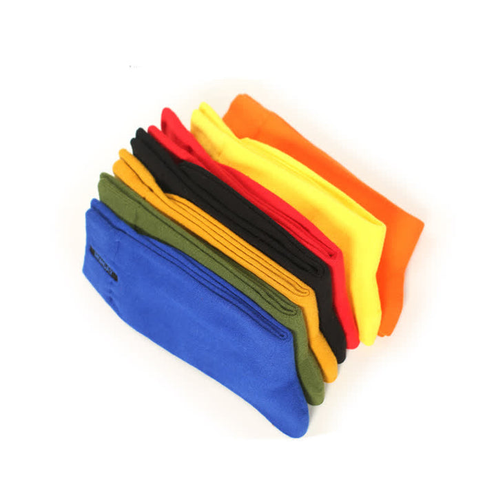 Chaussettes en coton de couleur unie pour hommes, style gentleman britannique