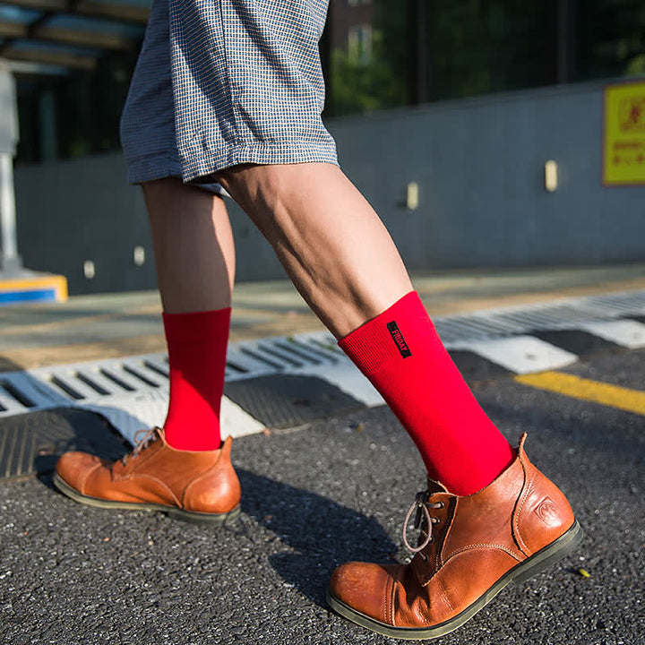 Chaussettes en coton de couleur unie pour hommes, style gentleman britannique