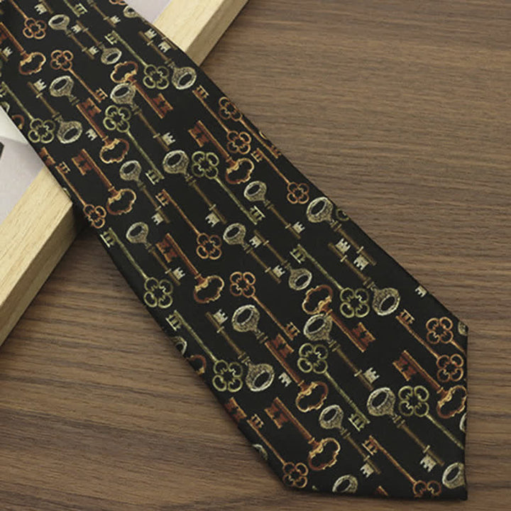 Cravate rétro à imprimé touches noires pour homme