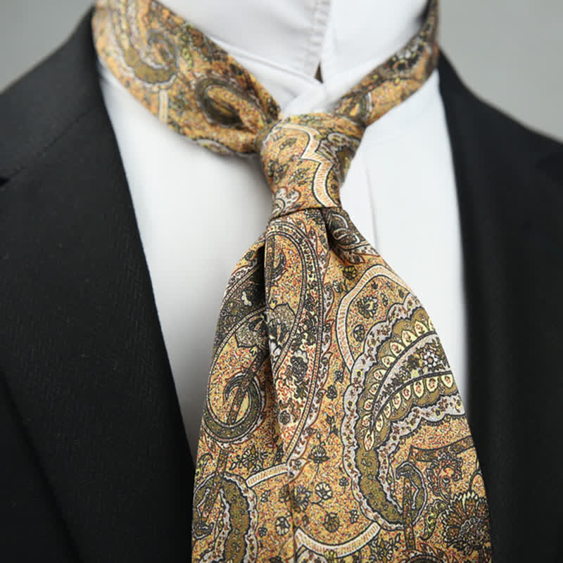 Cravate de mariage à imprimé floral cachemire pour homme, style Exotic Romance