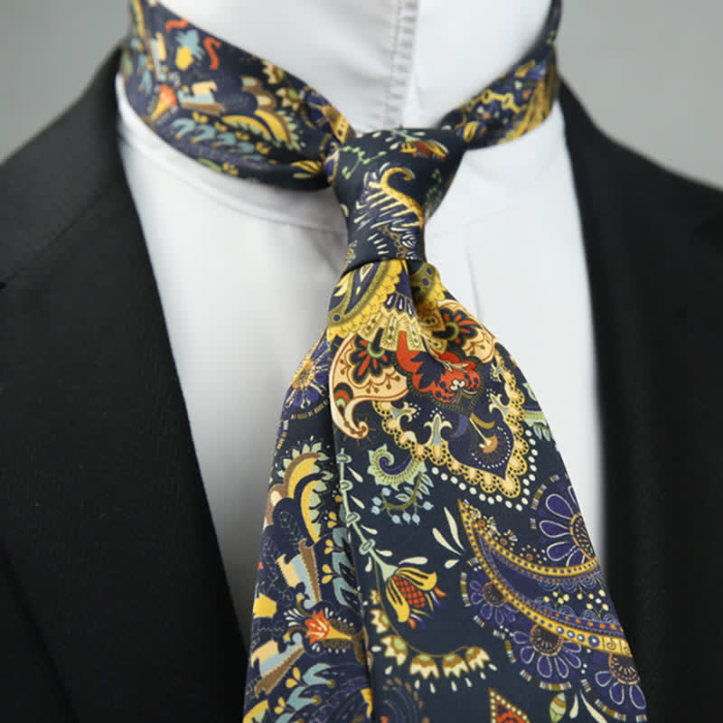 Cravate de mariage à imprimé floral cachemire pour homme, style Exotic Romance