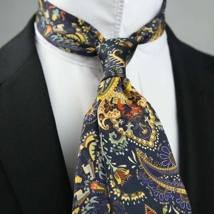 Cravate de mariage à imprimé floral cachemire pour homme, style Exotic Romance