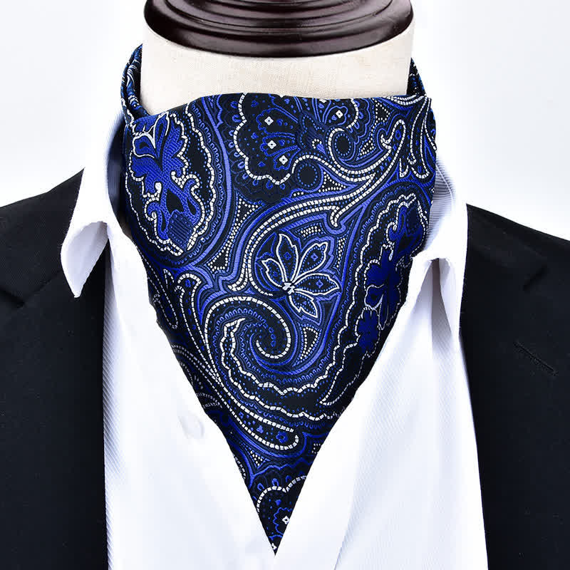 Cravate Ascot formelle à motif cachemire vintage pour soirée