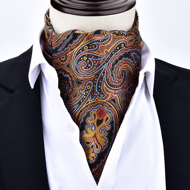 Cravate Ascot formelle à motif cachemire vintage pour soirée