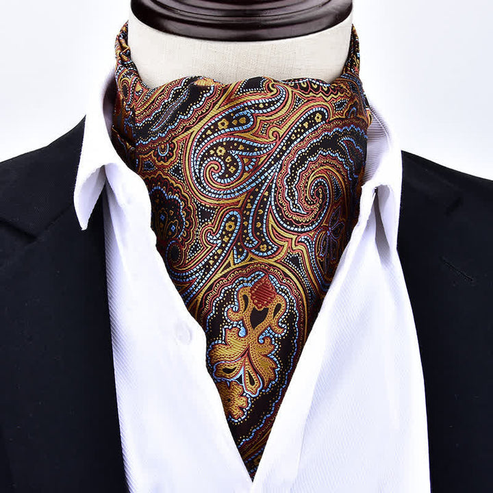 Cravate Ascot formelle à motif cachemire vintage pour soirée
