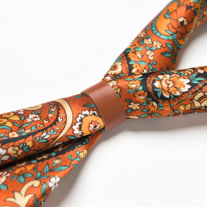 Foulard carré à imprimé cachemire orange sauvage de style occidental