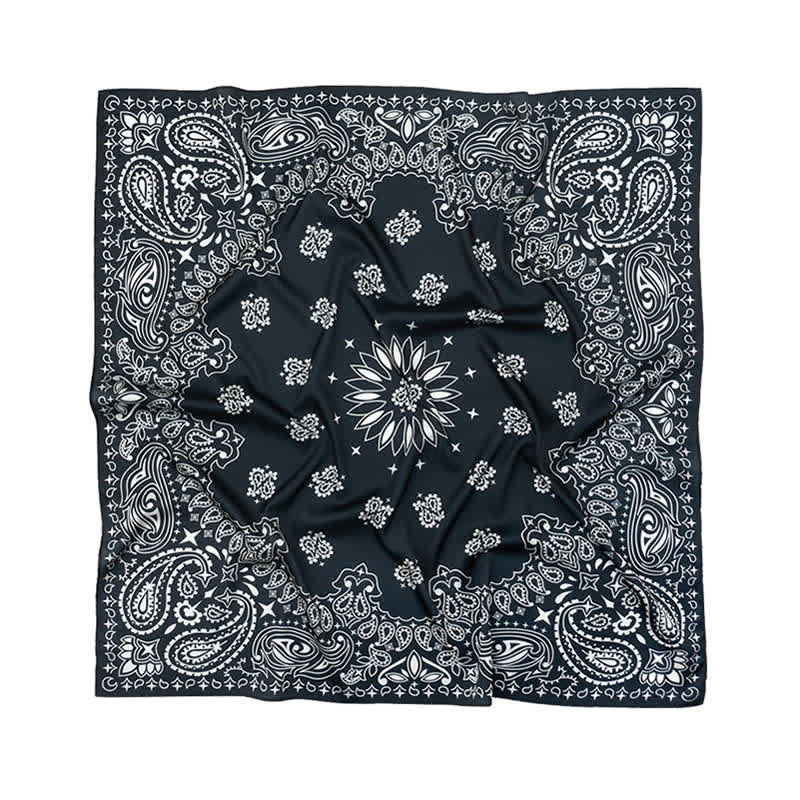 Grand foulard carré élégant à imprimé cachemire classique de style britannique