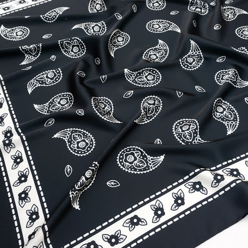 Grand foulard carré élégant à imprimé cachemire classique de style britannique