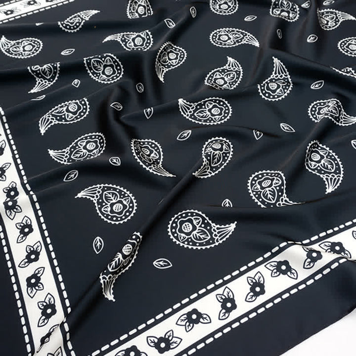 Grand foulard carré élégant à imprimé cachemire classique de style britannique