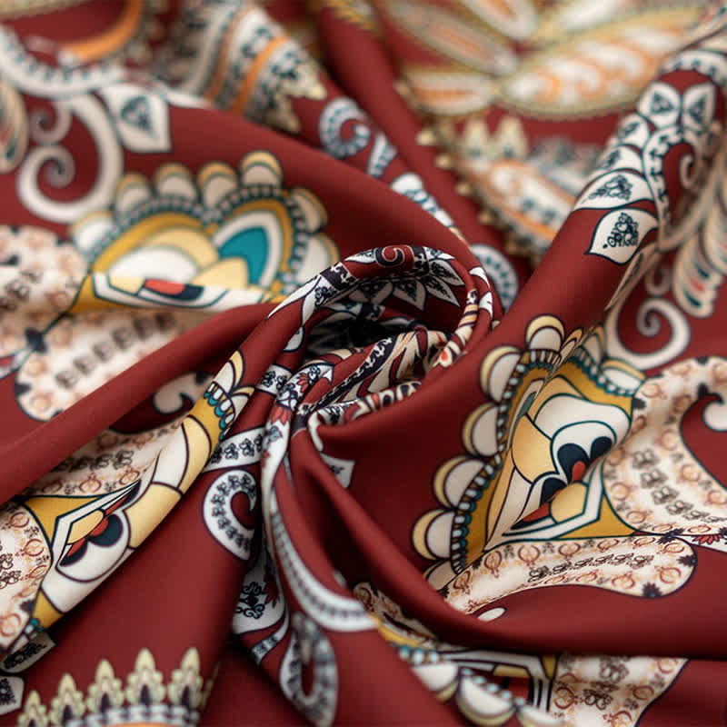 Grand foulard carré élégant à imprimé cachemire classique de style britannique