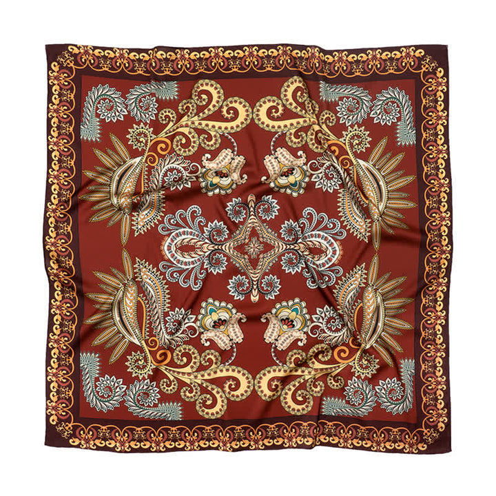 Grand foulard carré élégant à imprimé cachemire classique de style britannique