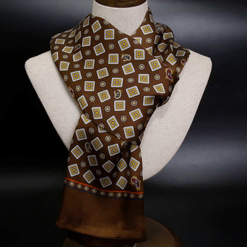 Écharpe longue et fine en pure soie à motif cachemire carré répétitif pour homme - image 12