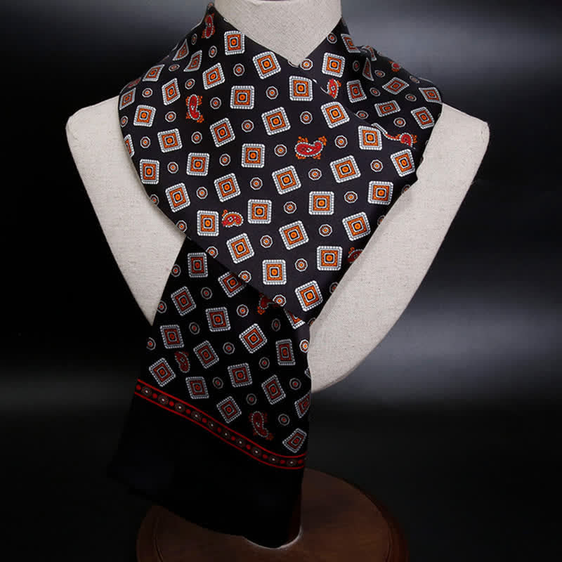 Écharpe longue et fine en pure soie à motif cachemire carré répétitif pour homme - image 9