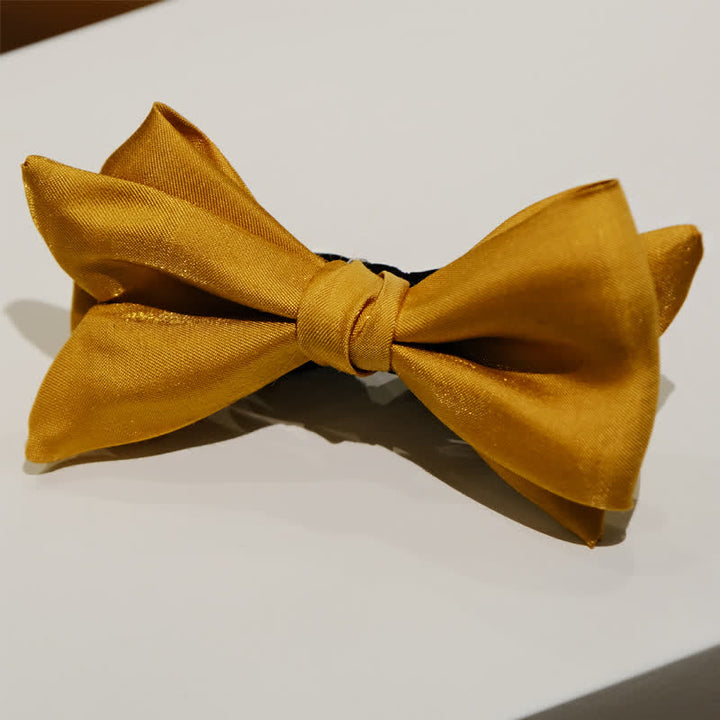 Nœud papillon surdimensionné à pointes pour homme Golden Life de forme unique