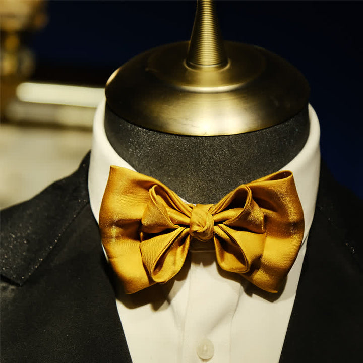 Nœud papillon surdimensionné à pointes pour homme Golden Life de forme unique