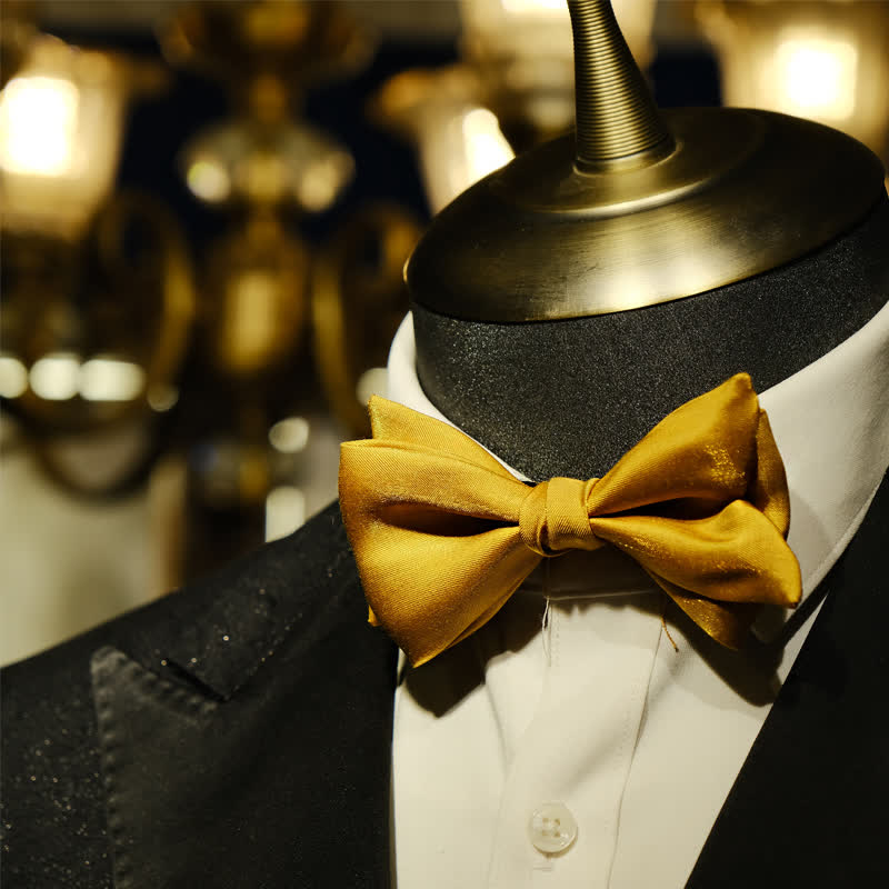 Nœud papillon surdimensionné à pointes pour homme Golden Life de forme unique