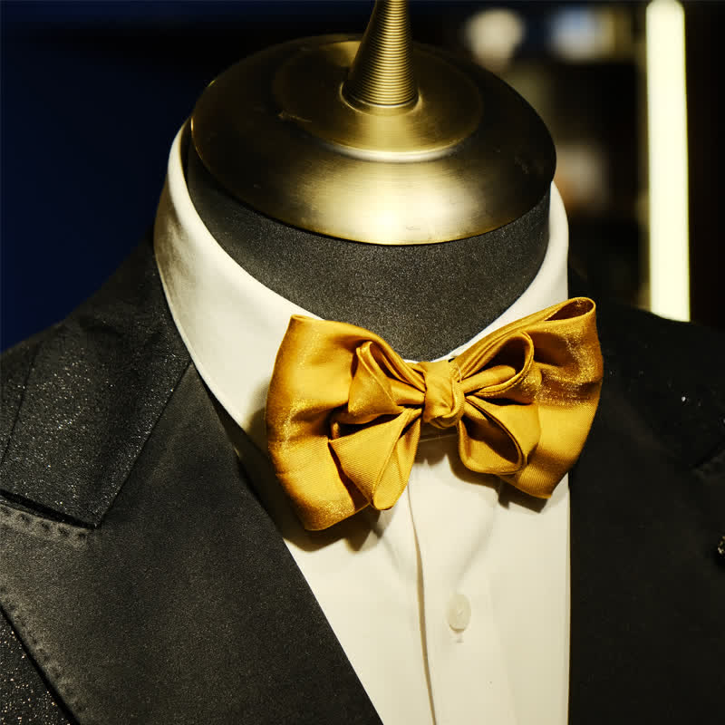 Nœud papillon surdimensionné à pointes pour homme Golden Life de forme unique