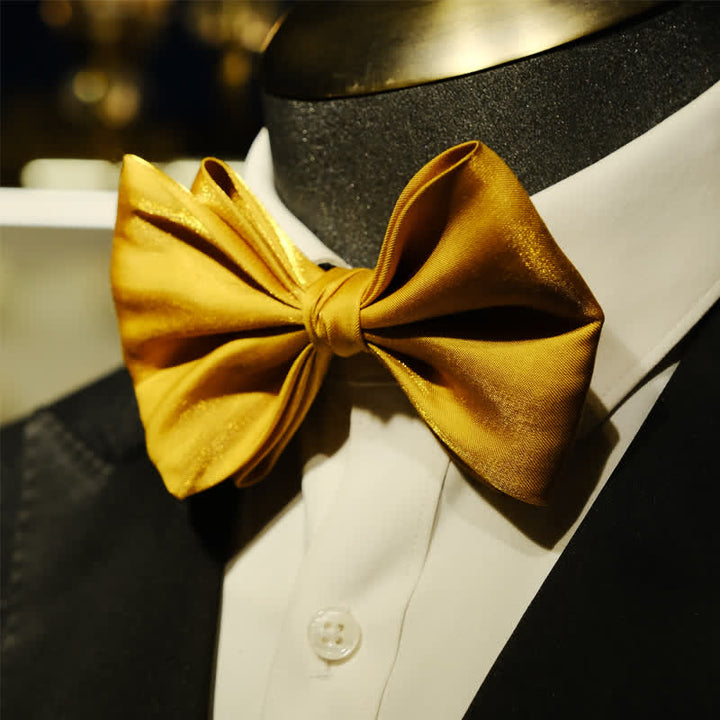 Nœud papillon surdimensionné à pointes pour homme Golden Life de forme unique