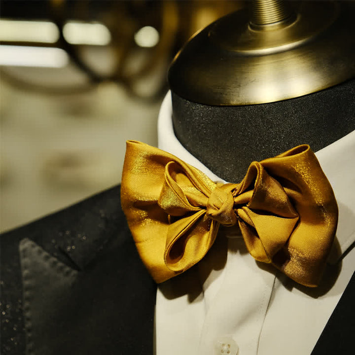 Nœud papillon surdimensionné à pointes pour homme Golden Life de forme unique