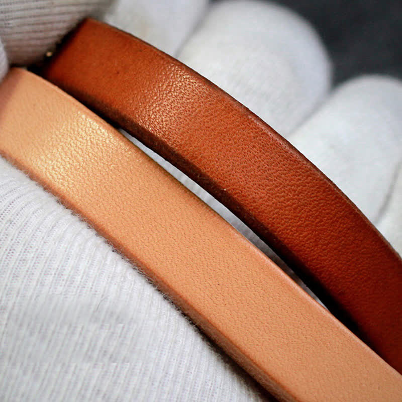 Porte-clés en cuir tanné végétal naturel fabriqué à la main