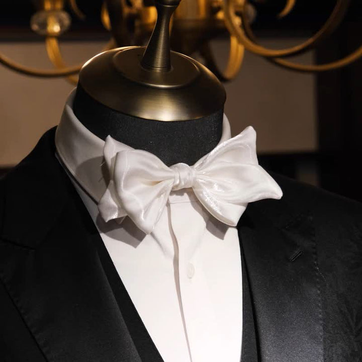 Nœud papillon gracieux pour homme en forme de cygne blanc nacré