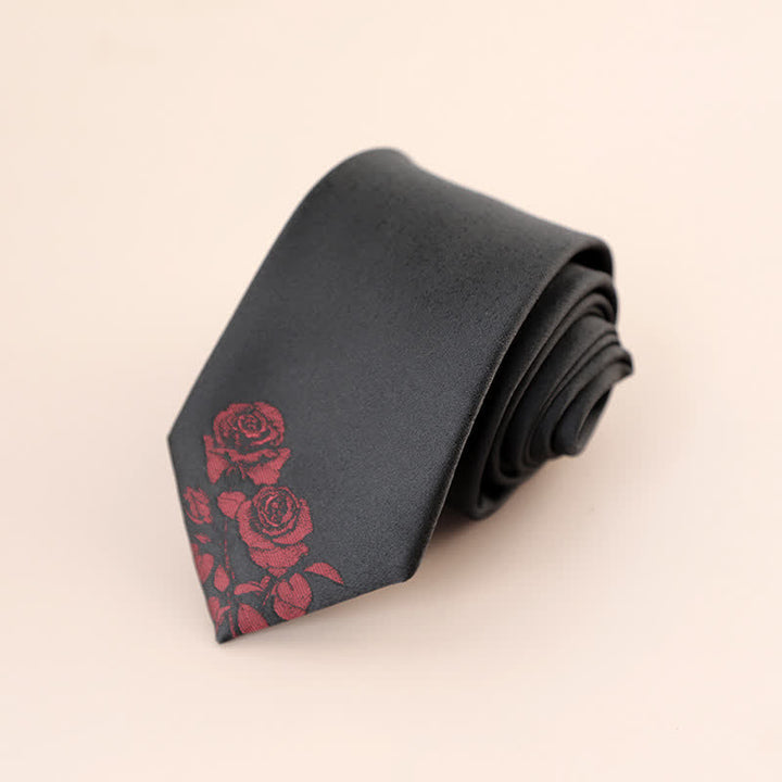 Cravate élégante pour homme à imprimé deux roses
