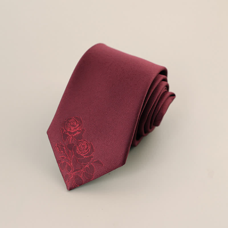 Cravate élégante pour homme à imprimé deux roses