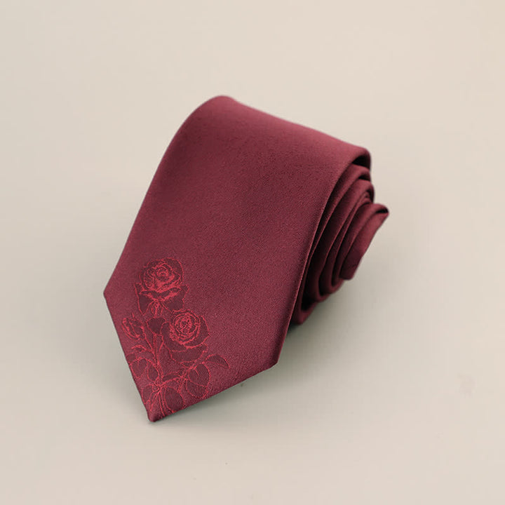 Cravate élégante pour homme à imprimé deux roses