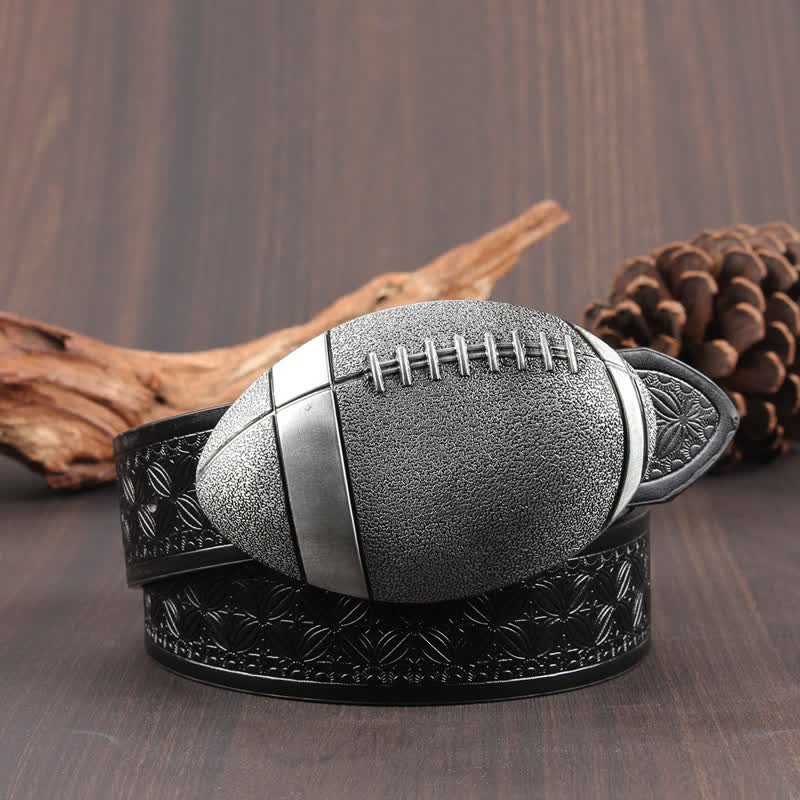 Ceinture en cuir avec boucle fantaisie de football américain
